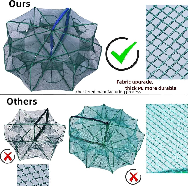 Leukate Collapsible Fishing Bait Minnow Trap - Durable Fish Trap Net for Minnow, Crab, Crayfish, Shrimp Fish Trap Net - Designed for Minnows and Beyond - Image 5